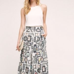 Rare Anthropologie Frame Print Skirt